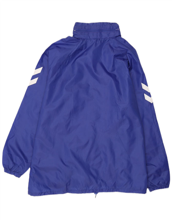 HUMMEL Herren-Regenjacke mit grafischer Kapuze, UK 42, XL, Blau, Polyester