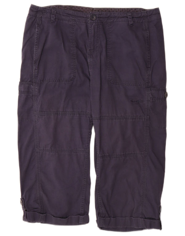 WEIRD FISH Damen Caprihose UK 14 Large W34 Marineblaue Baumwolle