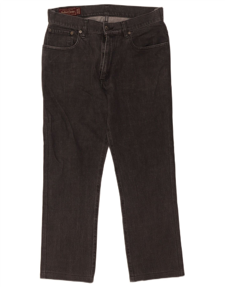 Marlboro Classics Herren Straight Jeans W33 L27 Schwarze Baumwolle