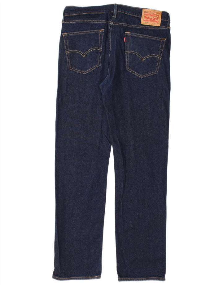 Levi's Herren 514 Straight Jeans W34 L34 Marineblaue Baumwolle