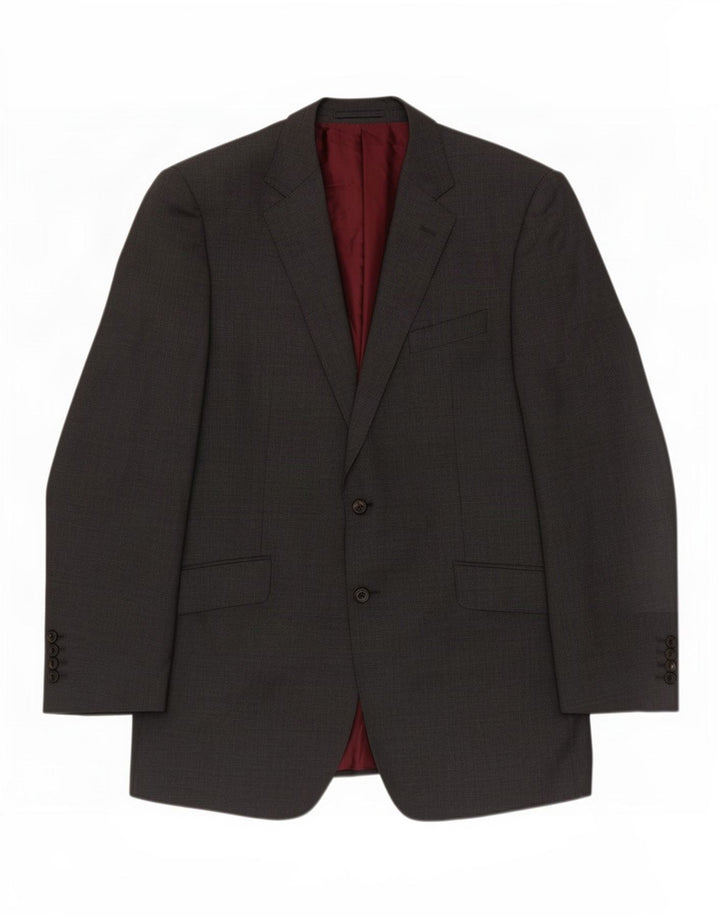 Marks & Spencer Herren-Blazer, lang, mit 2 Knöpfen, UK 42, Größe L, graue Wolle