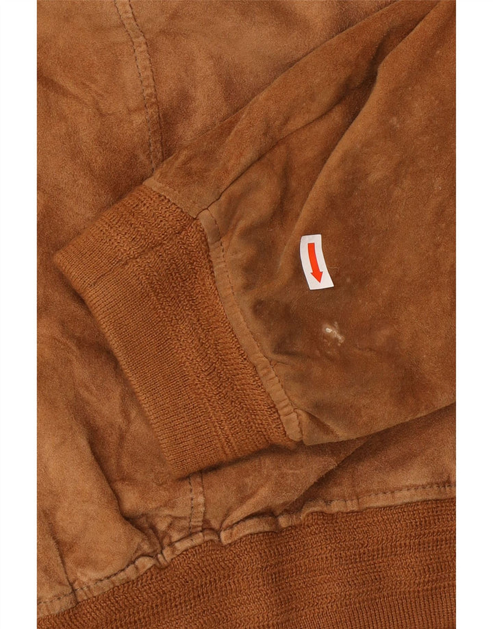 Vintage Herren Wildleder Bomberjacke UK 40 Large Braun