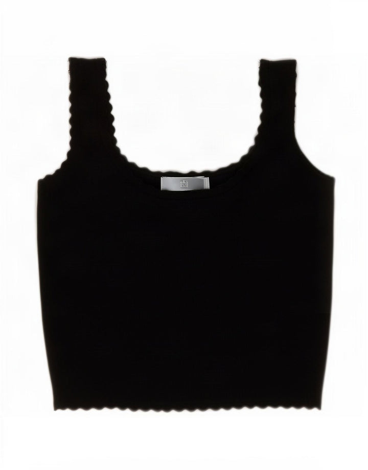 Zara Damen Crop Cami Top UK 12 Medium Schwarz
