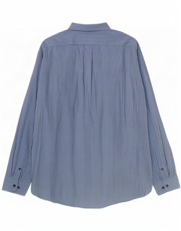 Gap Herren-Hemd mit klassischer Passform, 2XL, blaues Gingham-Baumwolle