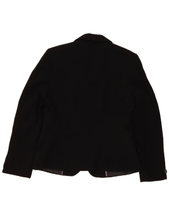 Marks & Spencer Damen Kurze 1-Knopf-Blazerjacke UK 14 Mittelschwarz