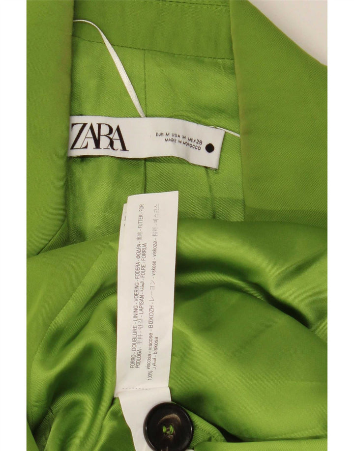Zara Damen ärmellose zweireihige Blazerjacke UK 14 Mittelgrün