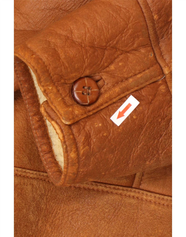 Vintage Herren Shearling Jacke UK 42 XL Braun Shearling