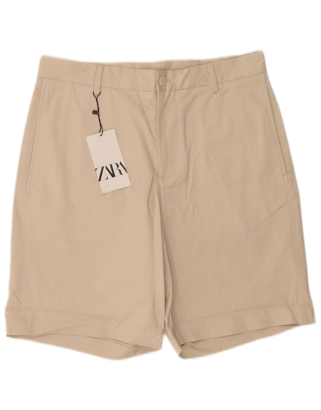 Zara Herren Chinoshorts W32 Mittelbeige Baumwolle