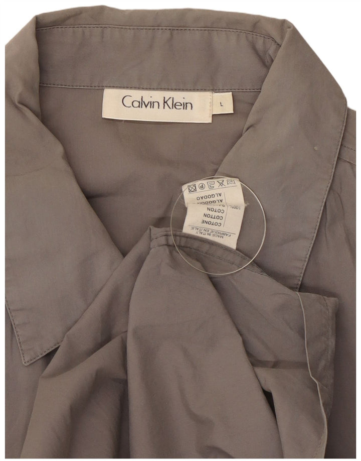 Calvin Klein Herrenhemd Große graue Baumwolle
