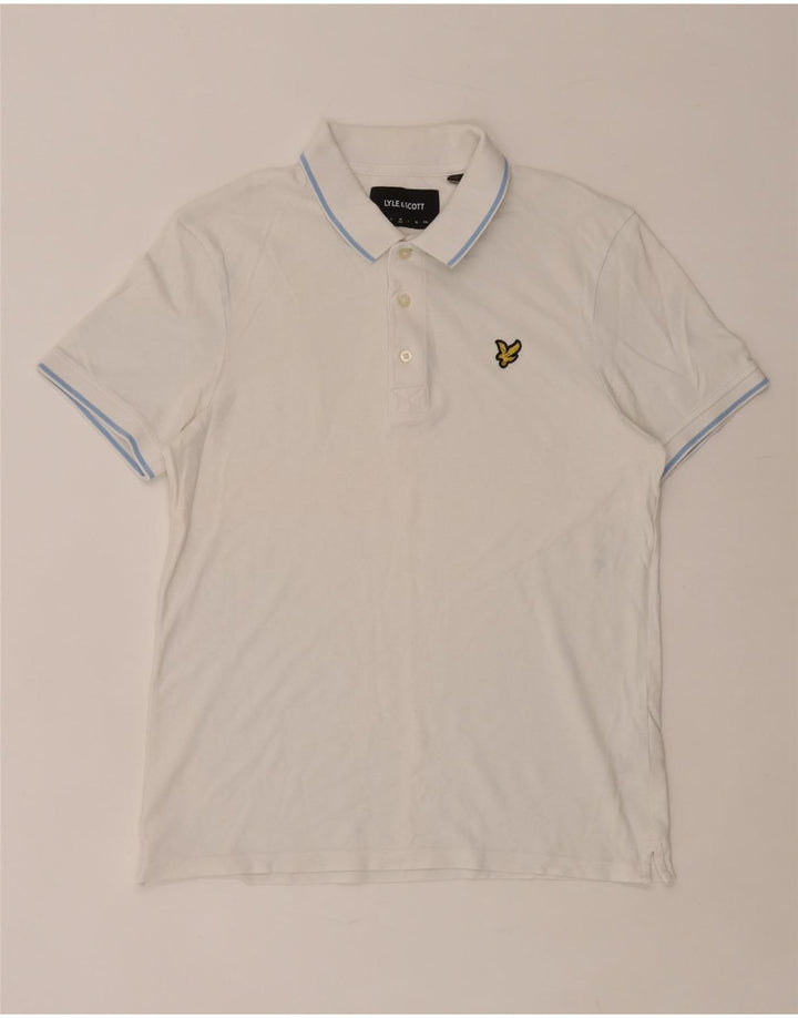 Lyle & Scott Herren-Poloshirt aus mittelweißer Baumwolle