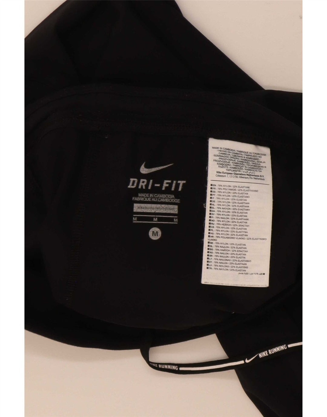 Nike Damen Dri Fit Leggings UK 12 Mittelschwarzes Nylon