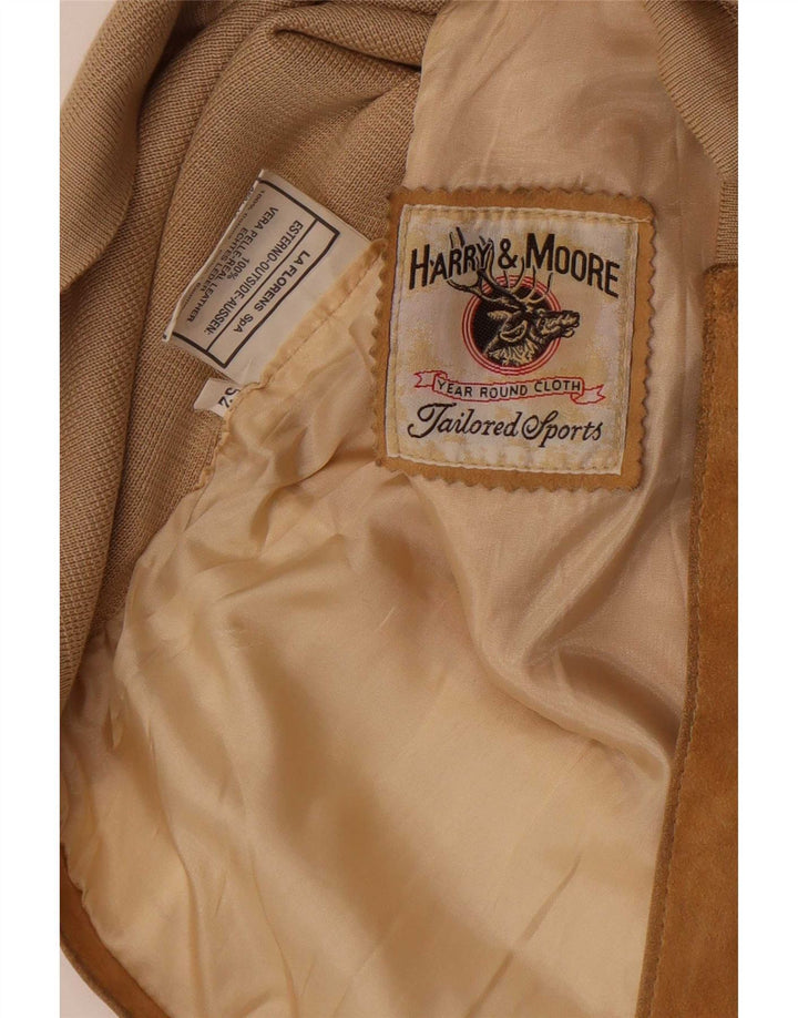 Harry&Moore Herren Wildlederweste IT 52 Large Beige Leder