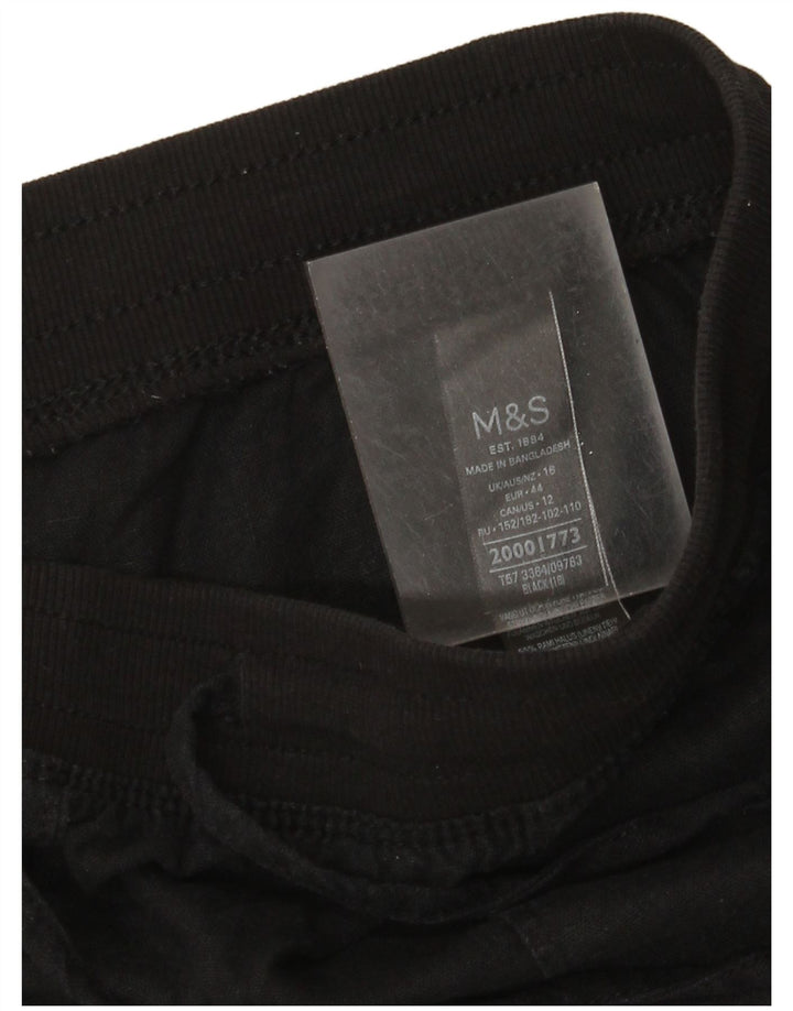 Marks & Spencer Damen Chinoshorts UK 16 Large W36 Schwarzes Leinen