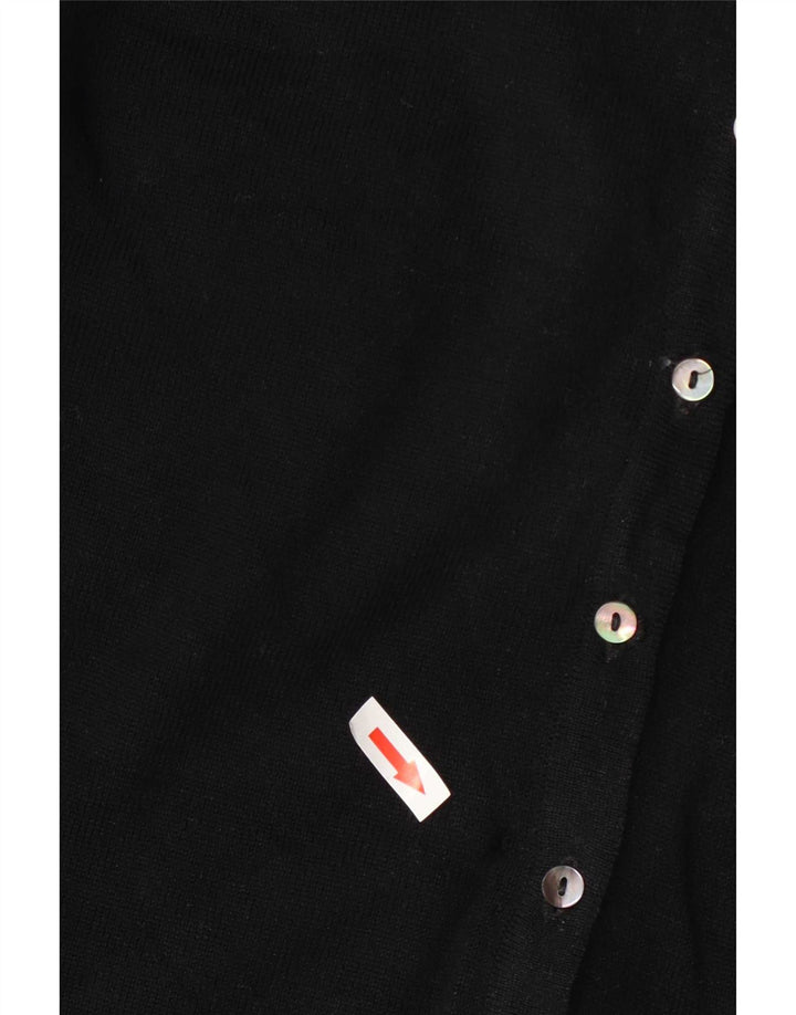 Marks & Spencer Damen-Cardigan mit normaler Passform, UK 12, mittelschwarze Wolle