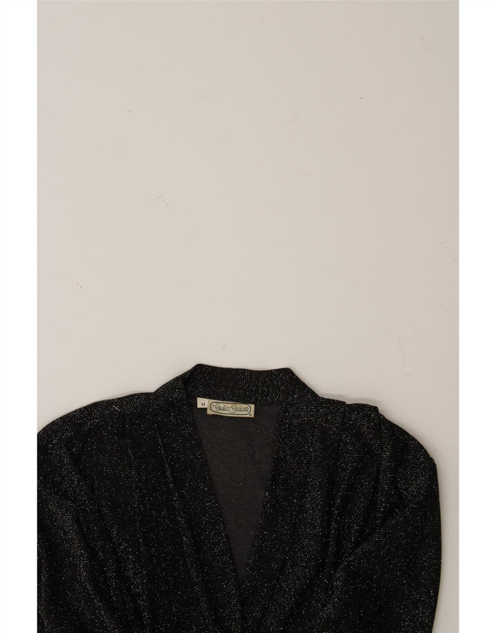 GIULIA GALANTI Womens Oversized Bodysuit UK 14 Medium Black Flecked Vintage Giulia Galanti and Second-Hand Giulia Galanti from Messina Hembry 