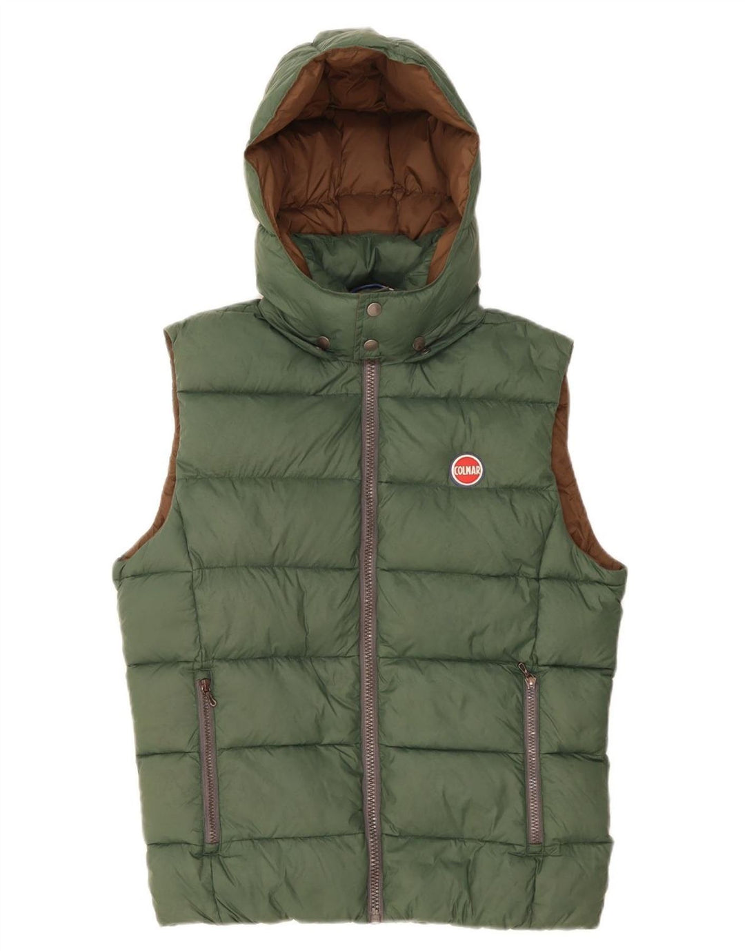 COLMAR Herren-Weste mit Kapuze, gepolstert, IT 48, mittelgrün, Polyamid