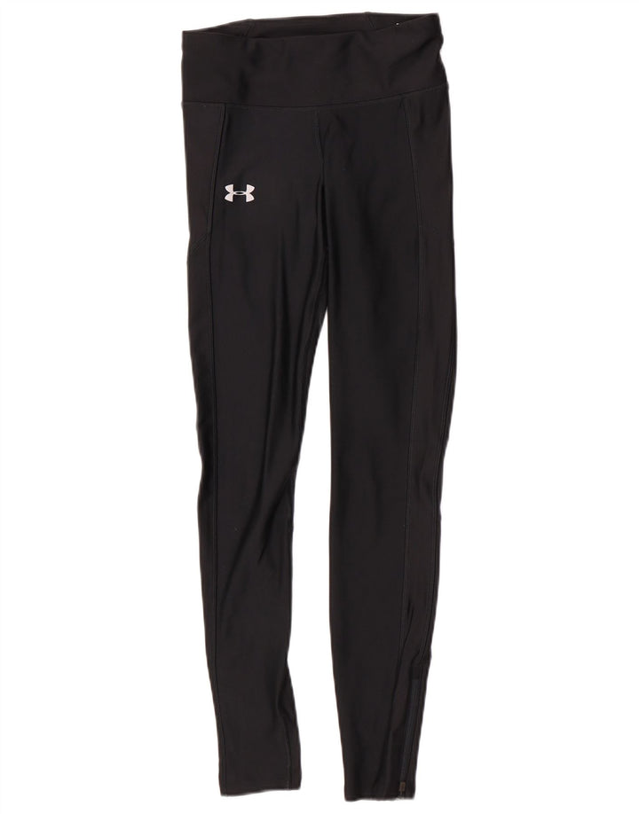 Under Armour Damen-Kompressionsleggings UK 10 Small Schwarz Polyester Sport