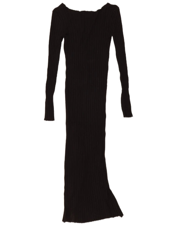 Zara Maxi-Bodycon-Kleid für Damen, Größe S, Schwarz, Viskose