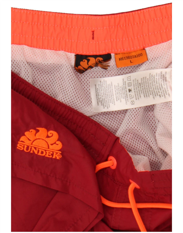 Sundek Herren-Badeshorts, groß, rotes Nylon