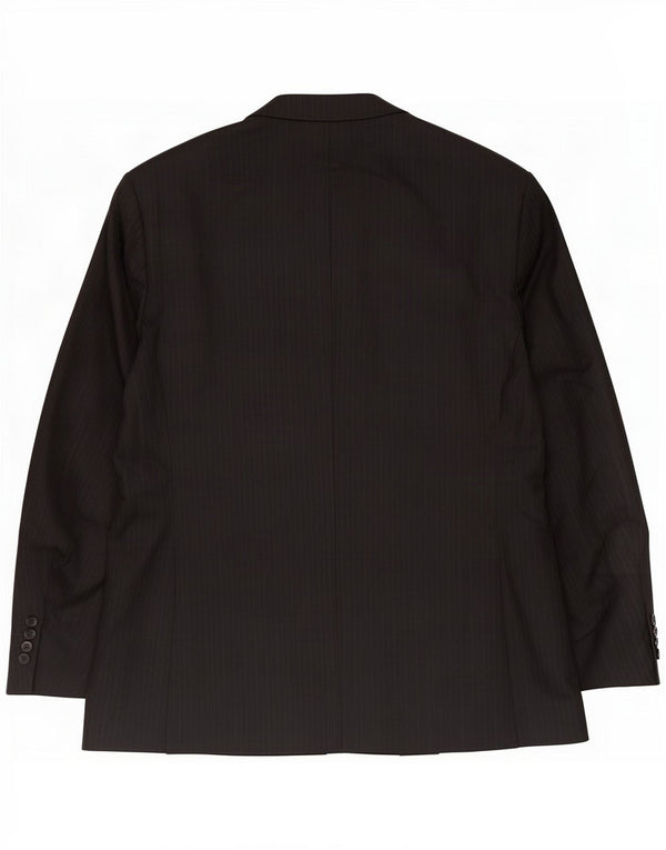 Marks & Spencer Herren-Blazer mit 2 Knöpfen, UK 48 2XL, schwarze Nadelstreifenwolle