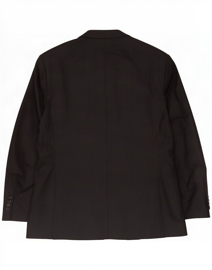 Marks & Spencer Herren-Blazer mit 2 Knöpfen, UK 48 2XL, schwarze Nadelstreifenwolle