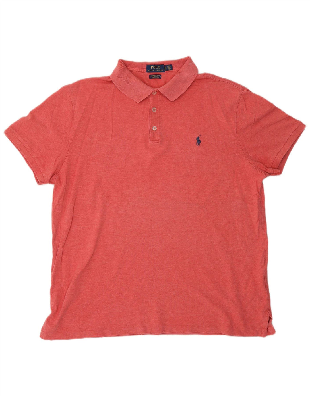 POLO RALPH LAUREN Herren Custom Slim Fit Poloshirt XL Rot Baumwolle