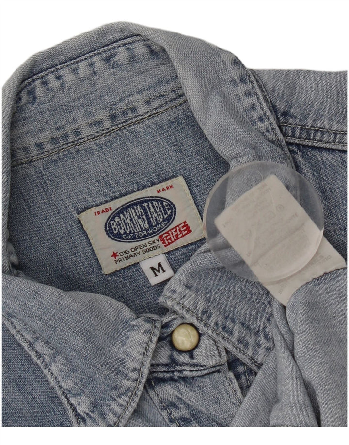 Rifle Womens Regular Fit Jeanshemd UK 12 Mittelblaue Baumwolle