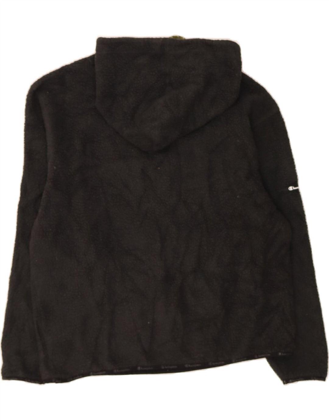 CHAMPION Womens Oversized Graphic Hooded Fleece Jumper UK 14 Medium Grey Vintage Champion and Second-Hand Champion from Messina Hembry 