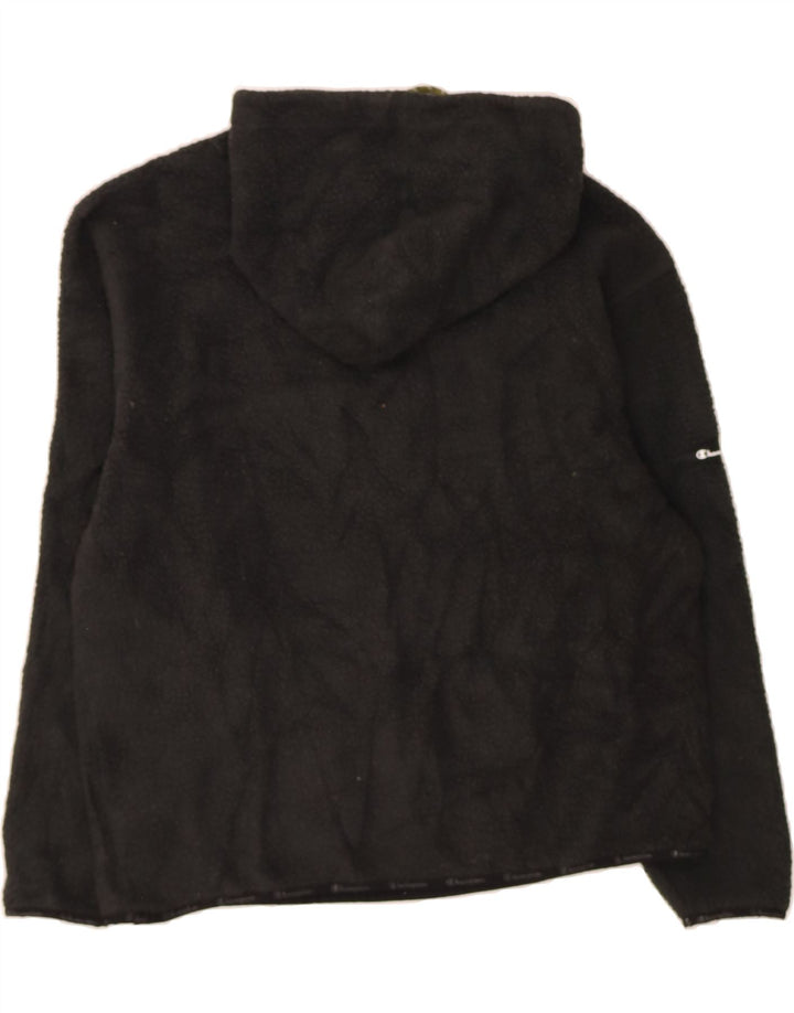 CHAMPION Womens Oversized Graphic Hooded Fleece Jumper UK 14 Medium Grey Vintage Champion and Second-Hand Champion from Messina Hembry 