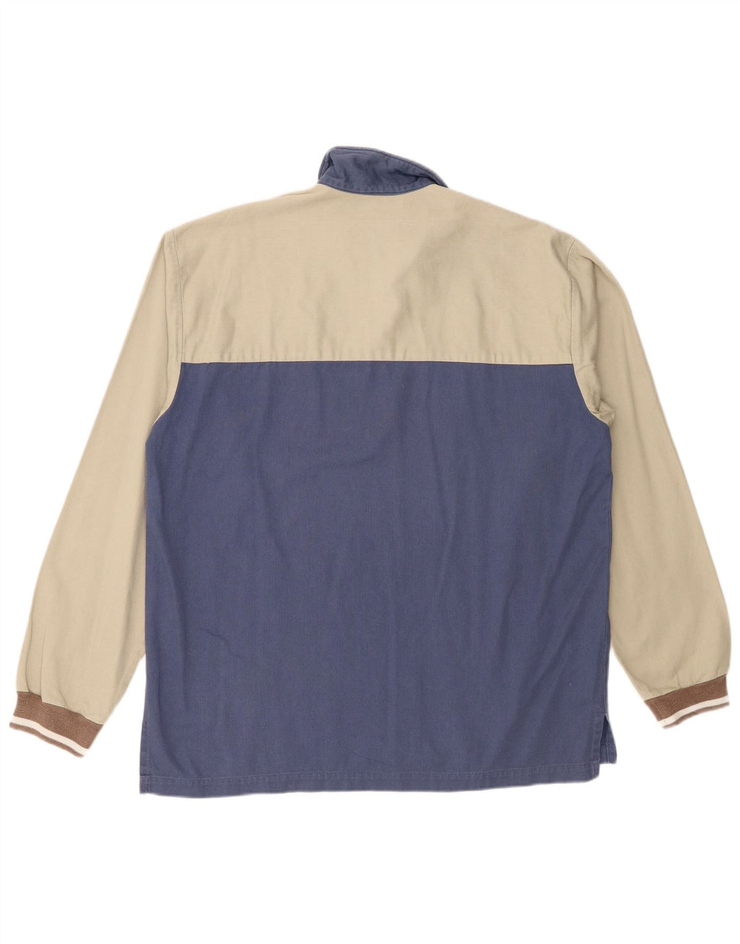 North Sails Herren-Sweatshirt mit Reißverschluss am Hals, mittelblaue Colourblock-Baumwolle