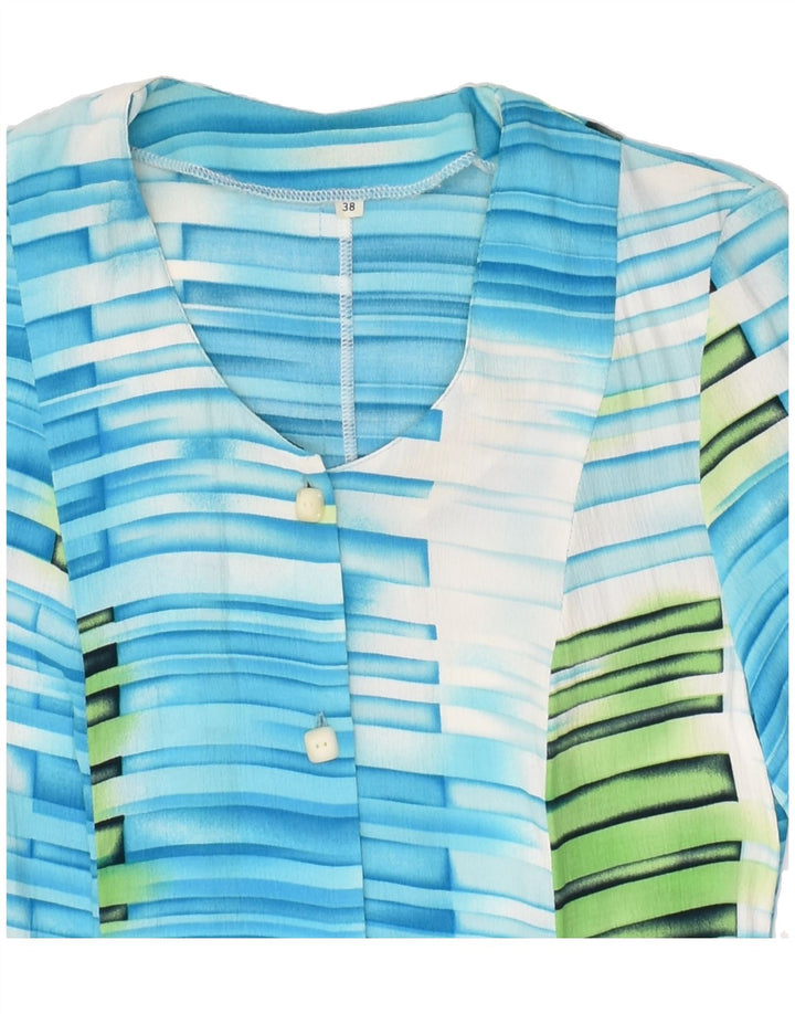 VINTAGE Womens Abstract Pattern Basic Dress EU 38 Medium Blue Viscose | Vintage Vintage | Thrift | Second-Hand Vintage | Used Clothing | Messina Hembry 