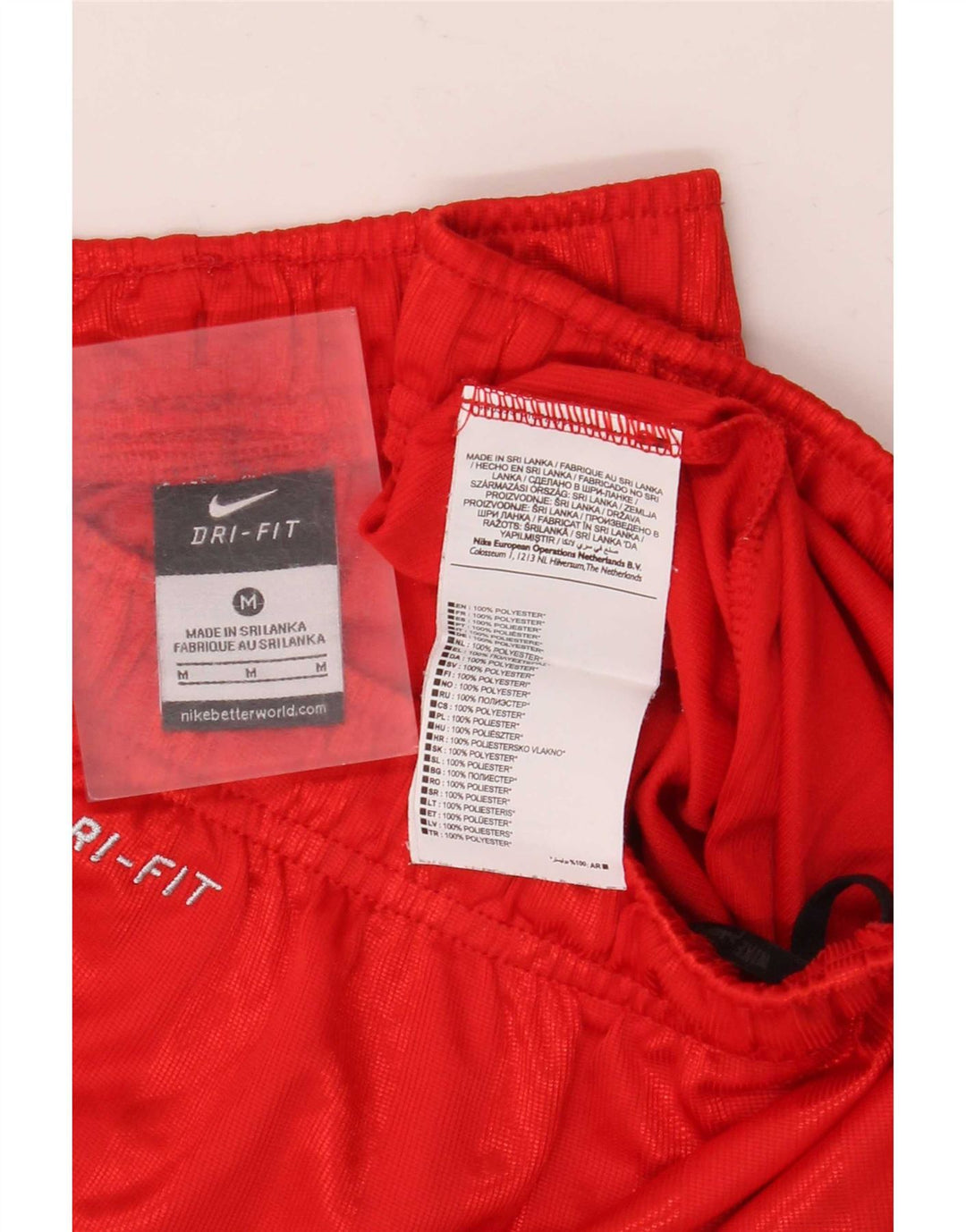 Nike Herren Dri Fit Sportshorts Mittelrot gestreift aus Polyester