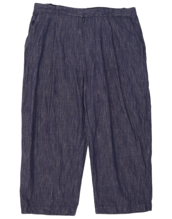 Marks & Spencer Damen-Hose mit kurzem Schnitt, UK 22, 3XL, W41, L25, Marineblau
