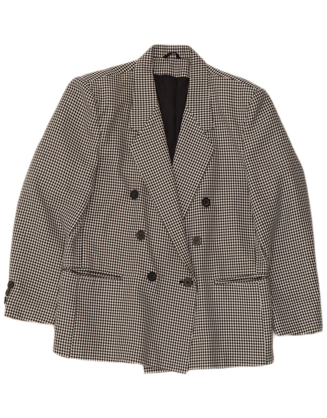 CLASSIC Zweireihiger Damen-Blazer, Gr. 44, Schwarz, Hahnentrittmuster