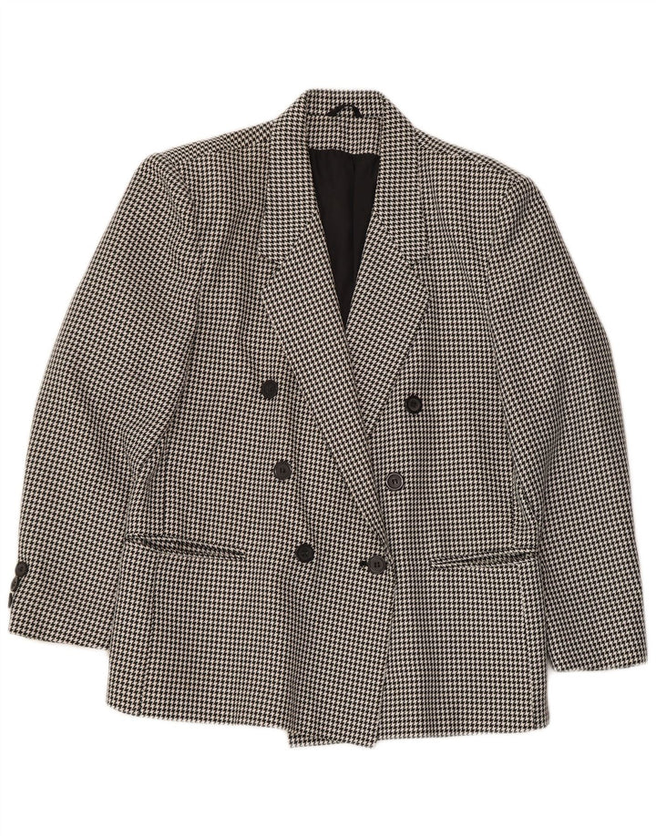 CLASSIC Zweireihiger Damen-Blazer, Gr. 44, Schwarz, Hahnentrittmuster