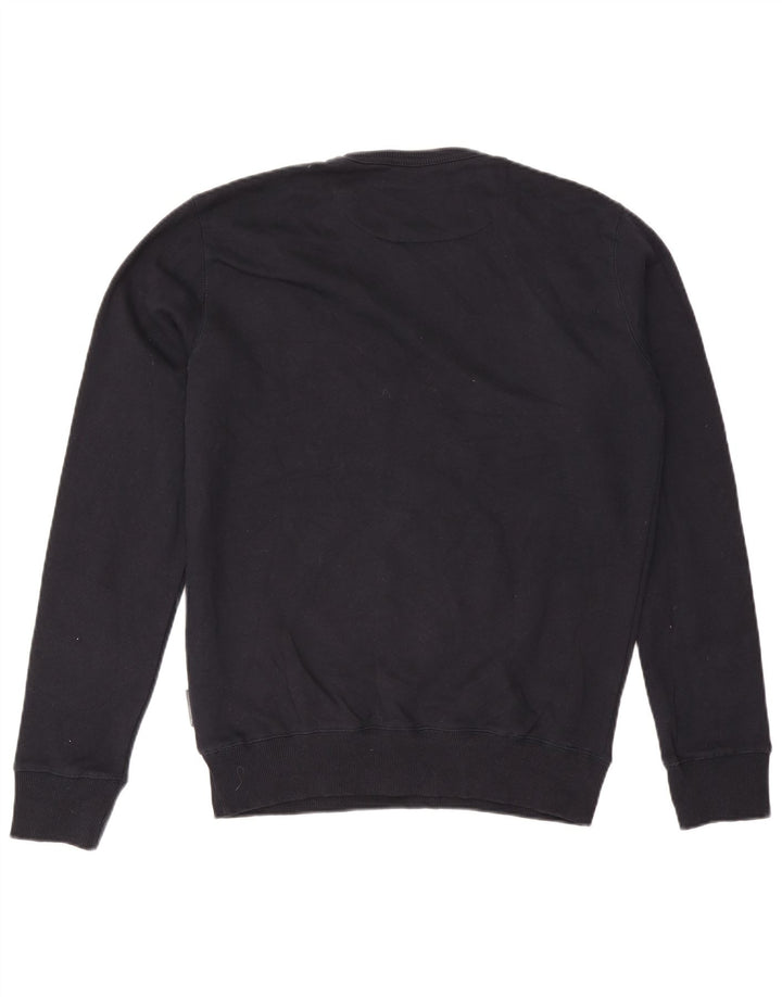 French Connection Herren-Pullover mit Rundhalsausschnitt, mittlere marineblaue Baumwolle