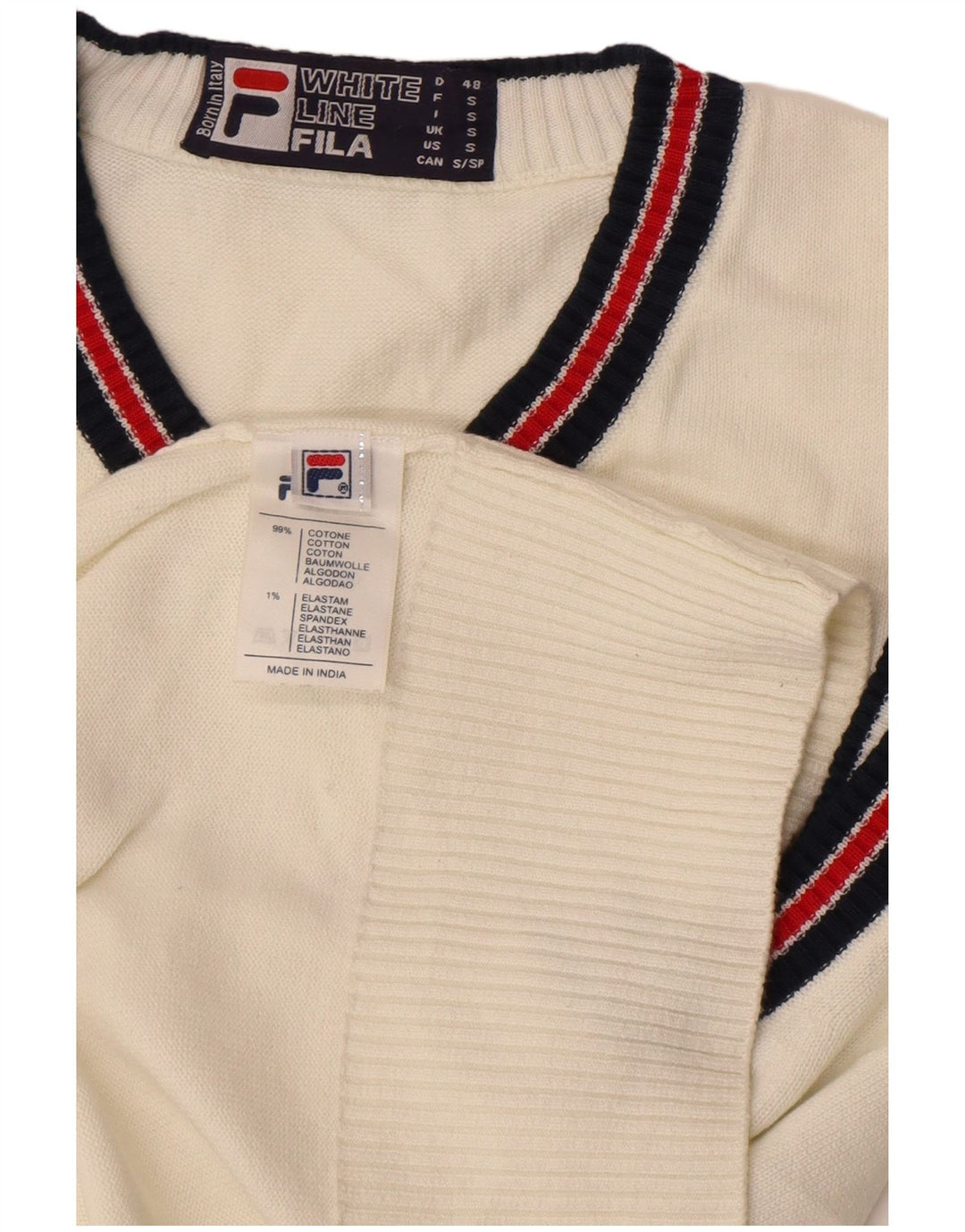 Fila Herren Weste Tank Top Small Weiße Baumwolle