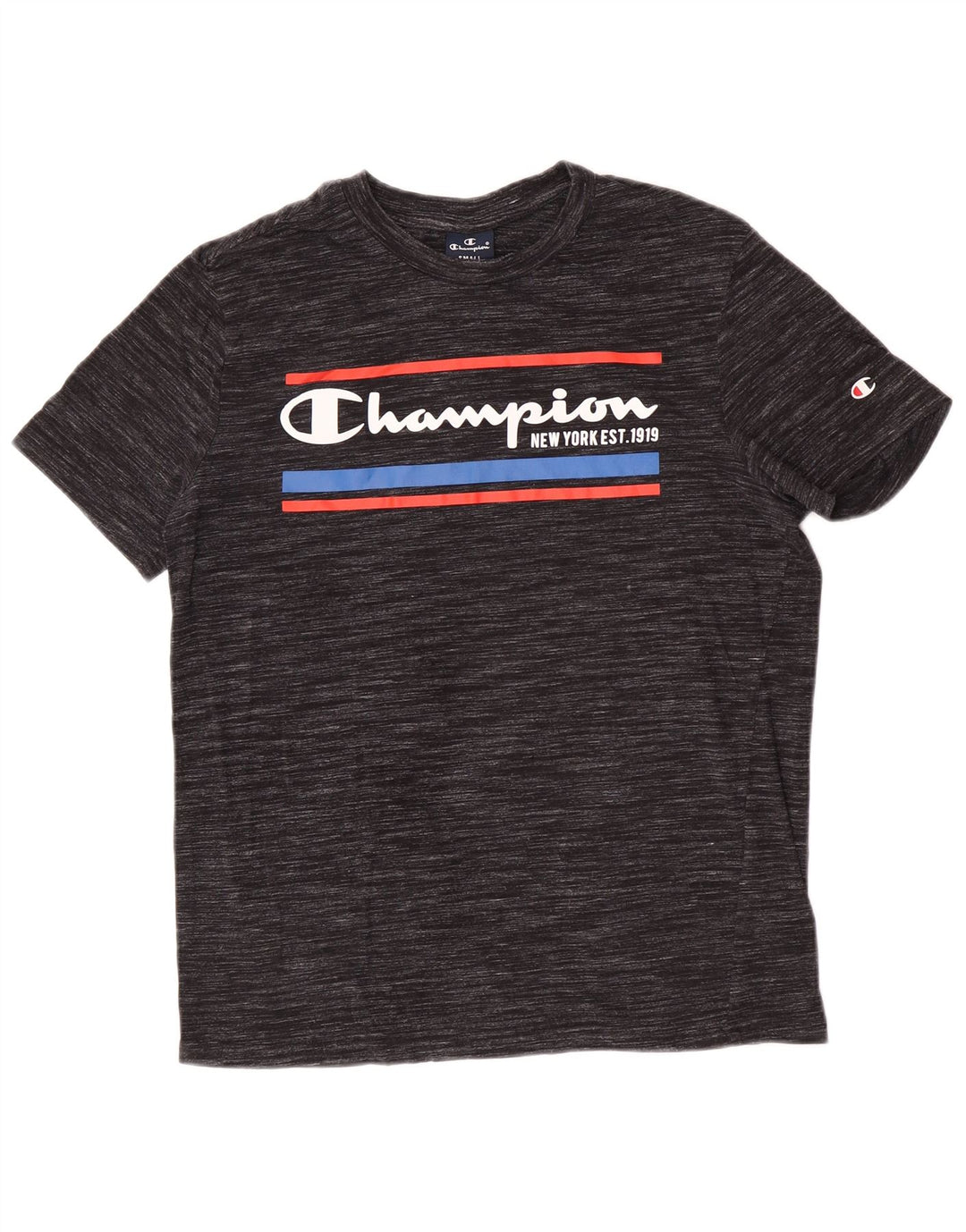 Champion Herren-T-Shirt mit Grafik, klein, grau, Nadelstreifen