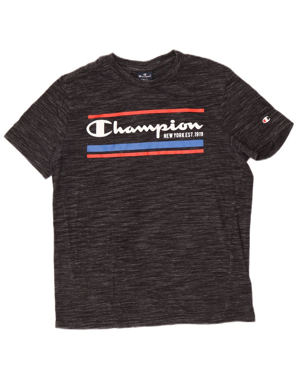 Champion Herren-T-Shirt mit Grafik, klein, grau, Nadelstreifen