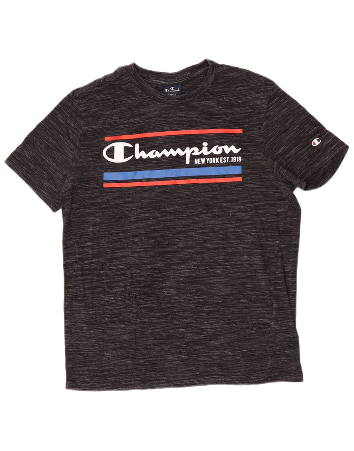 Champion Herren-T-Shirt mit Grafik, klein, grau, Nadelstreifen