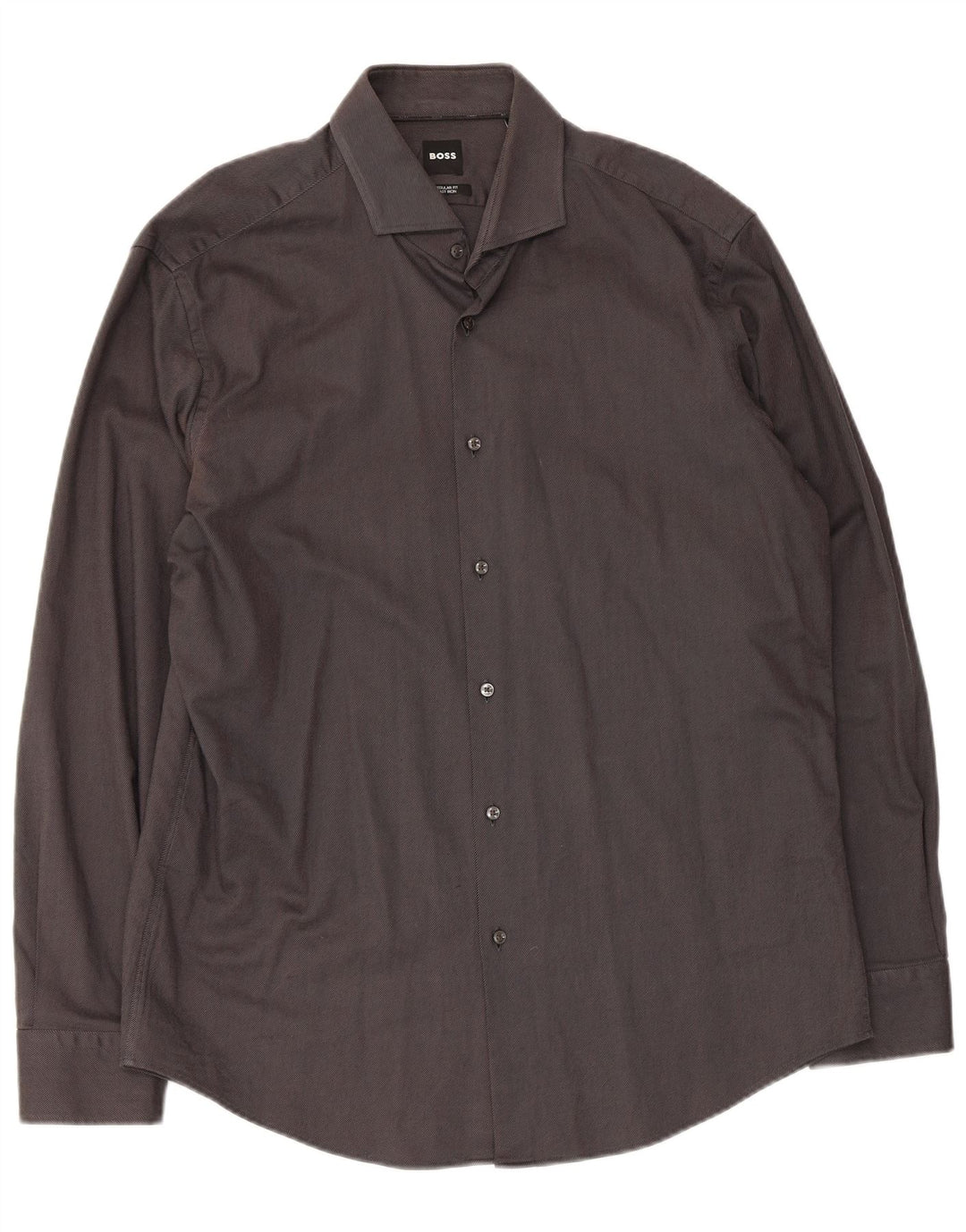 Hugo Boss Herren-Hemd mit normaler Passform, Größe 43 17 XL, graue Baumwolle