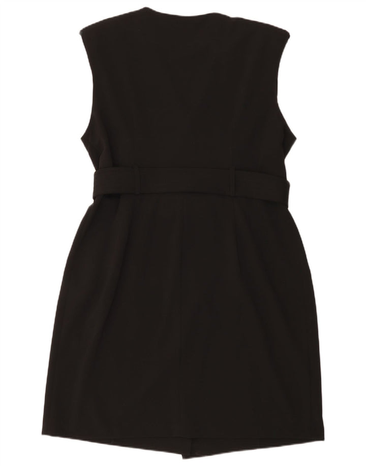Calvin Klein Damen Ärmelloses Etuikleid US 14 Large Schwarz Polyester