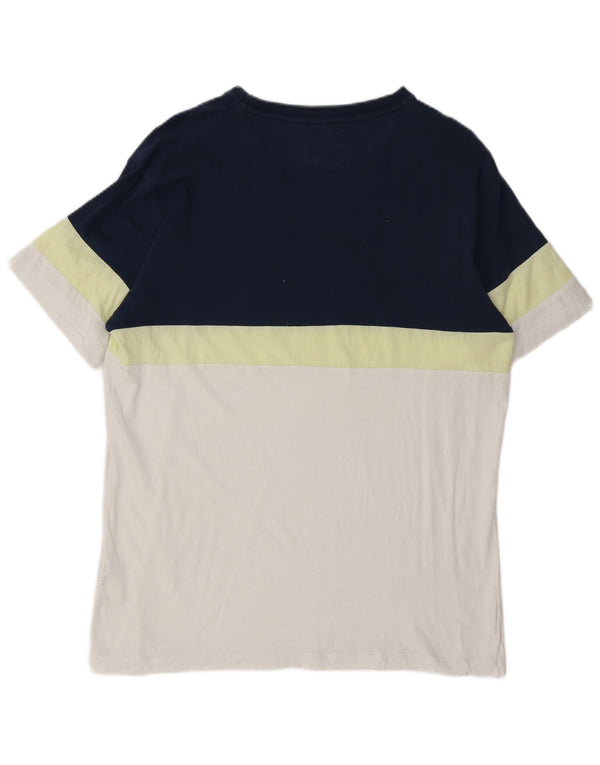 Ellesse Herren-Grafik-T-Shirt-Oberteil XL, Marineblau, Colourblock-Baumwolle