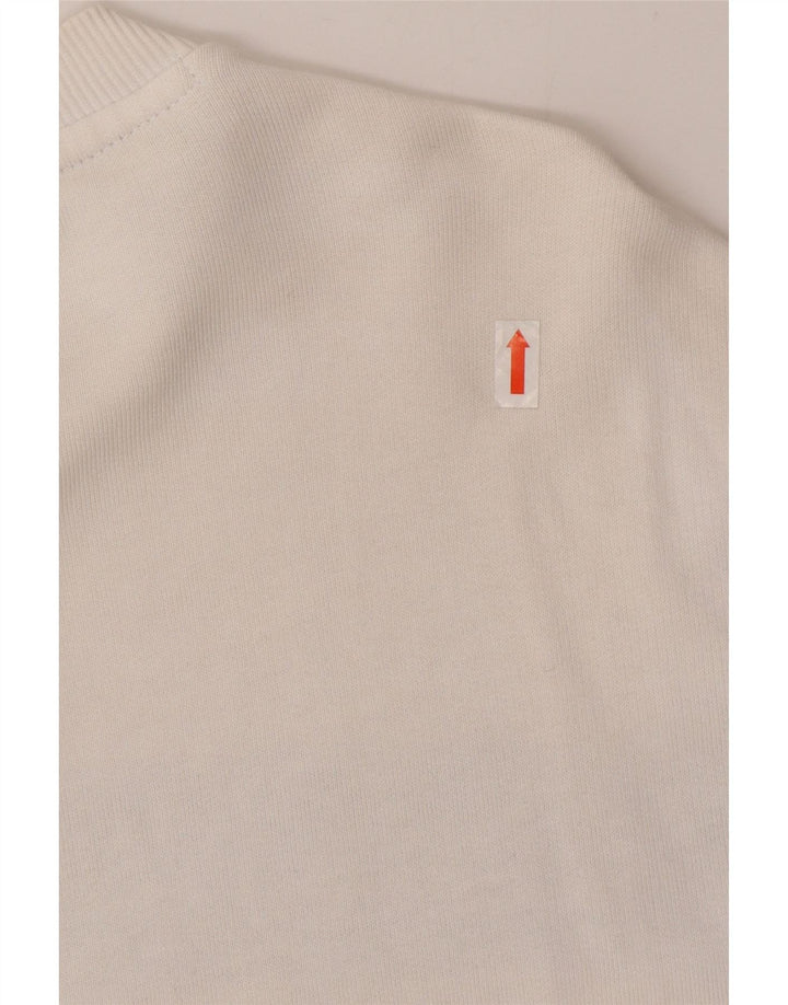 Guess Herren-Grafik-Oberteil, langärmelig, mittelweiß, Colourblock-Baumwolle