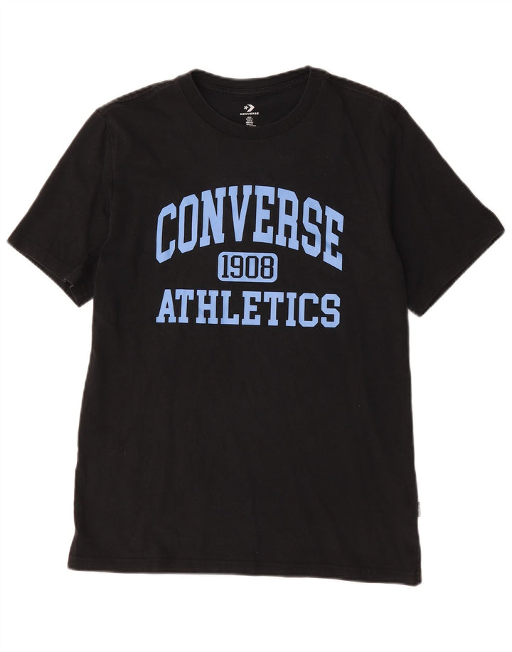 Converse Herren-T-Shirt mit Grafik, Größe S, schwarze Baumwolle