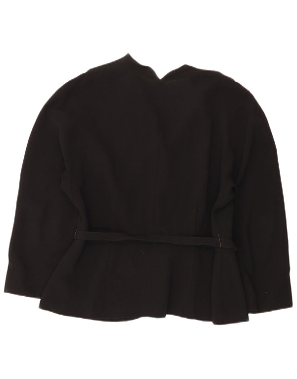 Vintage Damen 4 Knopf 3/4 Ärmel Blazer Jacke IT 44 Medium Schwarz