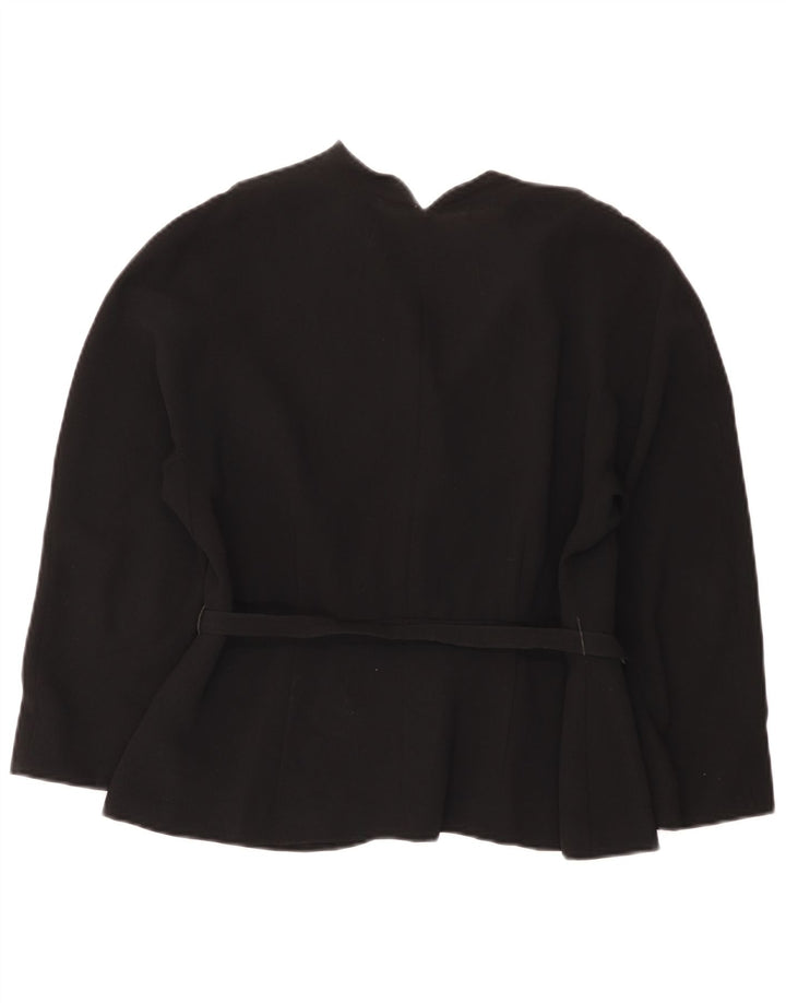 Vintage Damen 4 Knopf 3/4 Ärmel Blazer Jacke IT 44 Medium Schwarz