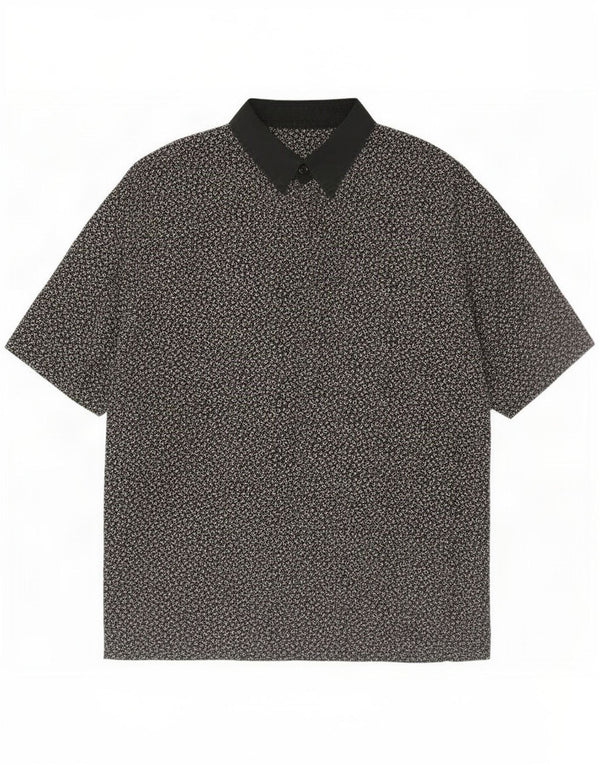 Please Damen Kurzarmhemd UK 18 XL Schwarz Geometrisch