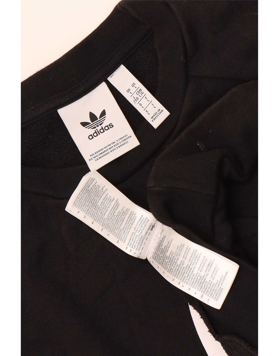 Adidas Herren Grafik-Sweatshirt-Pullover, groß, schwarze Baumwolle