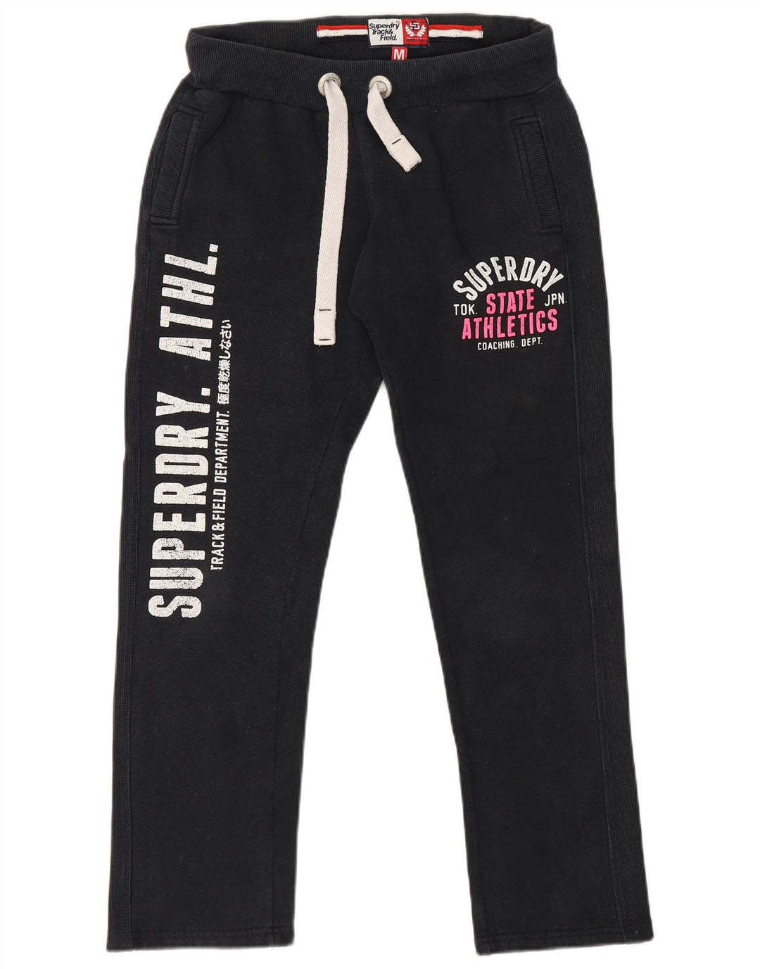 Superdry Damen-Trainingshose mit Grafik, UK 14, mittelschwarz, Baumwolle